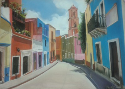 "Paseo por Guanajuato" Yolanda. Pastel sobre papel. Dibujo y Pintura adultos